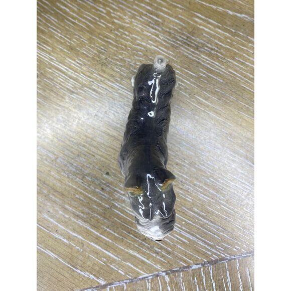 Vintage Gray Schnauzer Dog Scottish Terrier Figurine Porcelain Ceramic‎ Japan - Picture 9 of 11